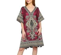 Caftano da donna, vestibilità ampia, corto, kaftano, tunica kimono, maxi abito da donna, abito da notte, taglia unica, rosa