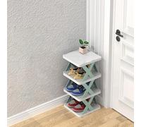 Cafusesdd Scarpiera verticale in plastica, organizer portascarpe multistrato, scaffale portascarpe impilabile per ingresso, angolo bagno, armadio ingresso camper(Blue,4)