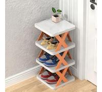 Cafusesdd Scarpiera verticale in plastica, organizer portascarpe multistrato, scaffale portascarpe impilabile per ingresso, angolo bagno, armadio ingresso camper(Orange,4)