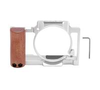 CAGE CAMERA CAGE ZV1 Video in Alluminio Riga a Corto di Fredda Manico in Legno per la Luce del Microfono (SILVER)