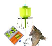 Cage D'amorçage De Pêche Avec Hameçons Inclus Accessoire Idéal Pour La Pêche En Eau Douce Ou En Mer Améliore L'attrazione Des Poissons Avec Appâts Multiples Design Robusto Facile À Fixer Compatibile