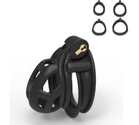 Cage de protection noire pour homme au design 3D, avec 4 anneaux - AA4 (S)