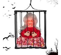 Cage prigioniera di Halloween - Prop di terrore Animato, Arredamento infestato urlante | Il sensore di Movimento Illumina Il Prigioniero, Spaziale di Halloween sospesa, Perfetta per la configu
