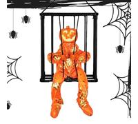 Cage prigioniera di Halloween - Prop di terrore Animato, Arredamento infestato urlante | Il sensore di Movimento Illumina Il Prigioniero, Spaziale di Halloween sospesa, Perfetta per la configu