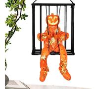 Cage prigioniera di Halloween | Scheletro urlante Animato in Moto in Gabbia e sensore di Luce ossessionato da casa | Decorazione sospesa del terrore Impermeabile per Accento per Feste Esterne Interni