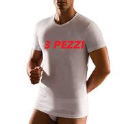 CAGI 3 Maglie Uomo 1328 Manica Corta Girocollo con Bordo Basso (5, Bianco)