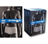 CAGI. 3 Slip uomo classici con apertura, 1200. 100% Cotone Costina. Sanitized.