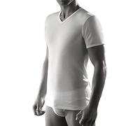 CAGI 3 T-Shirt Uomo Scollo a Punta Lana e Cotone Mezza Manica Art.5329 (3, Bianco)