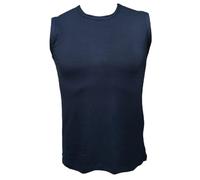 CAGI Smanicato Girocollo Uomo Canottiera Cotone Elasticizzato Intimo Canotta Spalla Larga 3°-S Nero