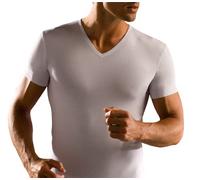 CAGI T-Shirt Uomo a V Manica Corta Cotone Elasticizzato Maglietta Intima 1134 6° XL Extra Large Nero