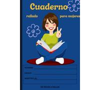 CAGIE Cuaderno rayado para mujeres 100 páginas, cuaderno de tapa blanda: con rayas universitarias para trabajo y toma de notas, diarios para escribir, (6 x 9 pulgadas), azul