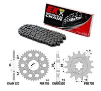 CAGIVA ELEFANT 200 1986-1987 catena corona pignone kit 520 PBR EK 271