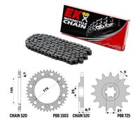 CAGIVA WMX 250 1988-1988 catena corona pignone kit 520 PBR EK 254