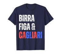 Cagliari Birra Figa Divertente Sono Un Uomo Semplice Sardo Maglietta, Uomo, Navy, 3XL