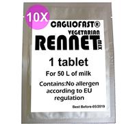 Caglio Fast - Tavolette di caglio vegetariano per 500 l latte, 10 pz