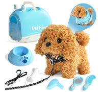 Cagnolino che Abbaia e Cammina -Giochi Bambini 2 Anni Cane Giocattolo che Cammina e Abbaia Regalo Bambina 2 3 4 Anni Peluche Cane Realistico Animali Giocattolo per Bambini