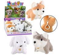 Cagnolino di peluche con coda girevole portachiavi