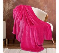 cagulax Coperta in pile rosa per divano, comoda, morbida, leggera, pelosa, divano, camera da letto, soggiorno, 127 x 178 cm, per ragazzi, ragazze, adulti, studenti