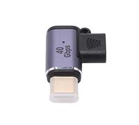 CAGUYLONA Adaptador magnético de tipo C a tipo C, adaptador USB-C de carga rápida de 40 Gbps y 100 W, conector magnético en forma de L de 90 grados para video 8K a 120 Hz, con carcasa de
