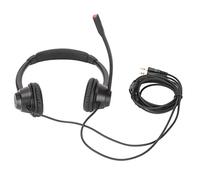 CAGUYLONA H390D - Cuffie per il servizio clienti binaurali per PC, auricolare aziendale con cancellazione del rumore e microfono HD, auricolare da ufficio ultraleggero per centri di chiamate