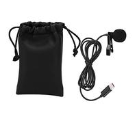 CAGUYLONA Microfono a clip da bavero con cavo - Microfono C, omnidirezionale e riduttore di rumore - Ideale per interviste e brevi video, con custodia di stoccaggio per smartphone e lezioni