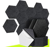 CAHAYA 12 Pezzi Pannelli Acustici Fonoassorbenti Adesivi 31 * 18cm di 9mm Imbottiti Pannello Isolamento Acustico Pannello Assorbimento Acustico per Parete Nero CY0313-1