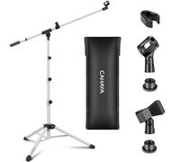 CAHAYA Asta a Giraffa per Microfono con 2 Diversi Clip Supporto per Microfono Treppiede Altezza Regolabile per Concerti Videoconferenze Palchi Matrimoni Modello CY0239-1