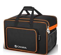 CAHAYA Custodia per altoparlante portatile, imbottita: custodia da viaggio con tasche multiple, cinghie esterne, borsa protettiva per boombox Bluetooth, accessori modello CY0361, Nero, moderno