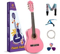 CAHAYA Kit chitarra classica 76,2 cm, set chitarra per bambini con manico in Okoume, custodia, cinturino in nylon, plettri, regalo musicale per principianti ragazze
