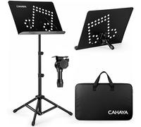 CAHAYA Leggio Musicale 2 in 1 Pieghevole e Regolabile con Borsa da Trasporto Supporto da Tavolo Portatile Treppiede Stabile Super Robusto con Brevetto di Design