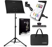 CAHAYA Leggio Musicale Pieghevole per Spartiti 80-145cm Portatile e Professionale Leggio Spartiti Musicali da Orchestra con Custodia e Raccoglitore Musicale