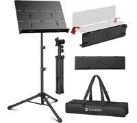 CAHAYA Leggio Musicale Triplo Pieghevole Portatile Regolabile 78-142cm