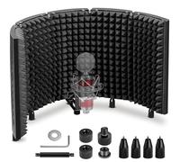 CAHAYA Microfono Isolamento Scudo Studio Mic Schiuma fonoassorbente professionale Desktop o montato su supporto Apparecchiatura di registrazione Pieghevole Pannello isolante per microfono a