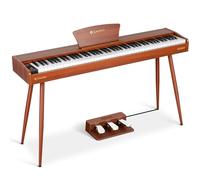 CAHAYA Pianoforte Digitale 88 Tasti - Piano Elettrico a Grandezza Naturale con Tasti Pesati, Corpo in Legno, 380 Suoni, Triplo Pedale per Principianti, Supporta USB-MIDI
