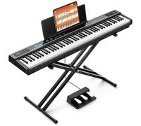 CAHAYA Pianoforte Digitale a 88 Tasti - Piano Elettrico Semipesato per Principianti con Supporto a Doppia X, 3 Pedali e Leggio