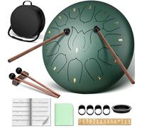 CAHAYA Steel Tongue Drum Handpan: 12 Pollici Tamburo a Lingua d'Acciaio 13 Note Steel Pan con Bacchette e Borsa per Trasporto Strumento a Percussione per Meditazione Yoga Zen Regali CY00374-1