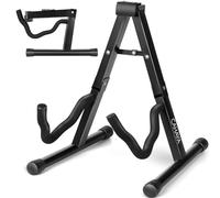 CAHAYA Supporto Chitarra a Forma di A, Stand Pieghevole Universale per Chitarra Classica, Acustica, Elettrica e Basso, Telaio in Metallo Robusto e Piedini Antiscivolo, Portatile e Leggero