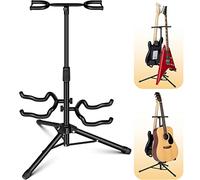 CAHAYA Supporto per Chitarra da Terra di 2 Strumenti Stand per Chitarra Universale per Chitarra Classica Acustica Elettrica Ukulele Appoggio Chitarra Pieghevole CY0321