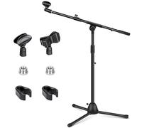 CAHAYA Supporto per Microfono a Treppiede Asta a Giraffa Universale per Microfono con 2 Diversi Clip Supporti per Microfono Regolabile in Altezza per Canto, Performance di Matrimonio CY0330