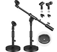 CAHAYA Supporto per microfono da scrivania: con 2 clip di tipo da 3/8" a 5/8" adattatore a vite in metallo salvaspazio CY0360, 1 unità