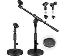 CAHAYA Supporto per microfono da tavolo regolabile con 2 clip per microfono da tavolo con braccio a braccio con adattatore a vite da 3/8 "a 5/8" CY0360
