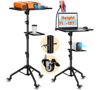 CAHAYA Supporto Proiettore Mobile da Terra: Multifunzione con Rotelle in Metallo, Vassoio Regolabile 71-137 cm, Rotazione 180°, Carico 14 kg, Perfetto per Proiettori, Laptop, Spartiti