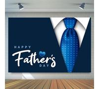 Caheansi 1,8 x 1,2 m Happy Father's Day sfondo blu Thank You Daddy Festival sfondo camicia cravatta cuore festa del papà studio fotografico festa del papà feste a tema decorazione banner