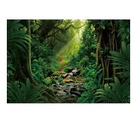 Caheansi 2,7 x 1,8 m sfondo foresta tropicale foresta pluviale giungla luce del sole roccia montagna ruscello paesaggio natura fotografia sfondo baby shower bambino festa di compleanno cabina