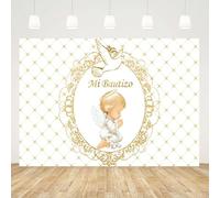 Caheansi 4,6 x 2,7 m Mi Bautizo Sfondo Dio benedica Angelo Prima Comunione Messicano Battesimo Festa Fotografia Sfondo Battesimo Neonato Baby Shower Banner Decorazioni Puntelli Foto