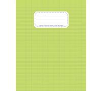 cahier de brouillon 17x22 96 pages: petit format | Grands carreaux seyes 3mm 12/12 | Idéal pour l'écriture cursive, faire des exercices... | couverture souple verte