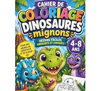 Cahier de coloriage dinosaures mignons pour enfants 4-8 ans