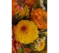 Cahier de dessin 250 pages (6x9 po.) (15,24x22,86 cm) bouquet de fleurs oranges