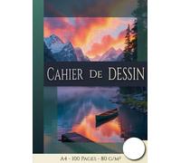 Cahier de Dessin A4: Grand carnet de dessin format A4 | 100 feuilles vierge de page blanche | belle couverture | idéale pour apprendre à dessiner