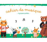 Cahier de Musique 4 grosses portées: pour enfant et débutant en solfège | carnet de 48 partitions vierges pour conservatoire | petit format 21 x 15 cm